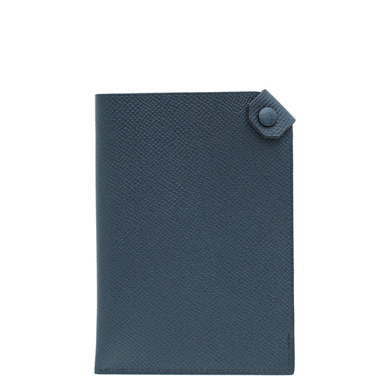 Hermes Bleu Minuit Tarmac Passport Holder