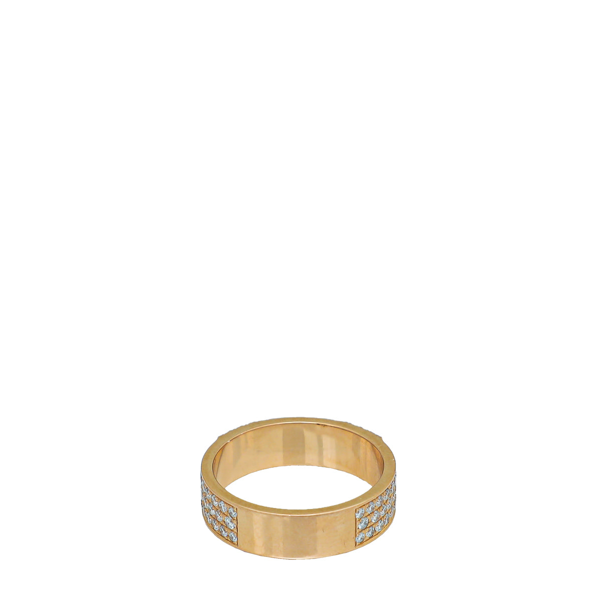 Hermes 18K Rose Gold Diamond Collier De Chien Pave Ring 51
