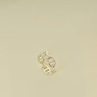 Hermes Sterling Silver Chaine d'ancre Enchainee Ring 54
