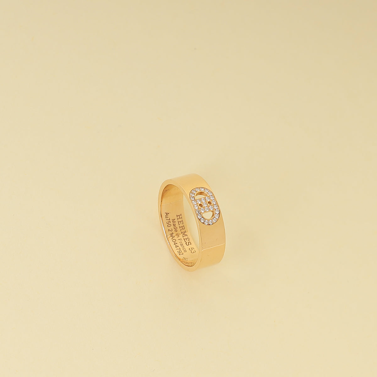 Hermes 18K Rose Gold H D'ancre Small Model Ring 53-Hermes-THE CLOSET