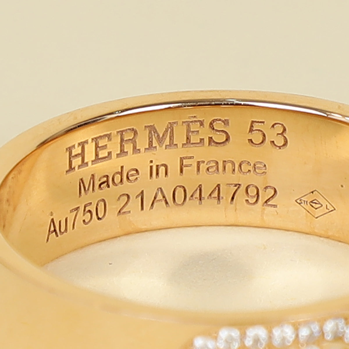 Hermes 18K Rose Gold H D'ancre Small Model Ring 53-Hermes-THE CLOSET