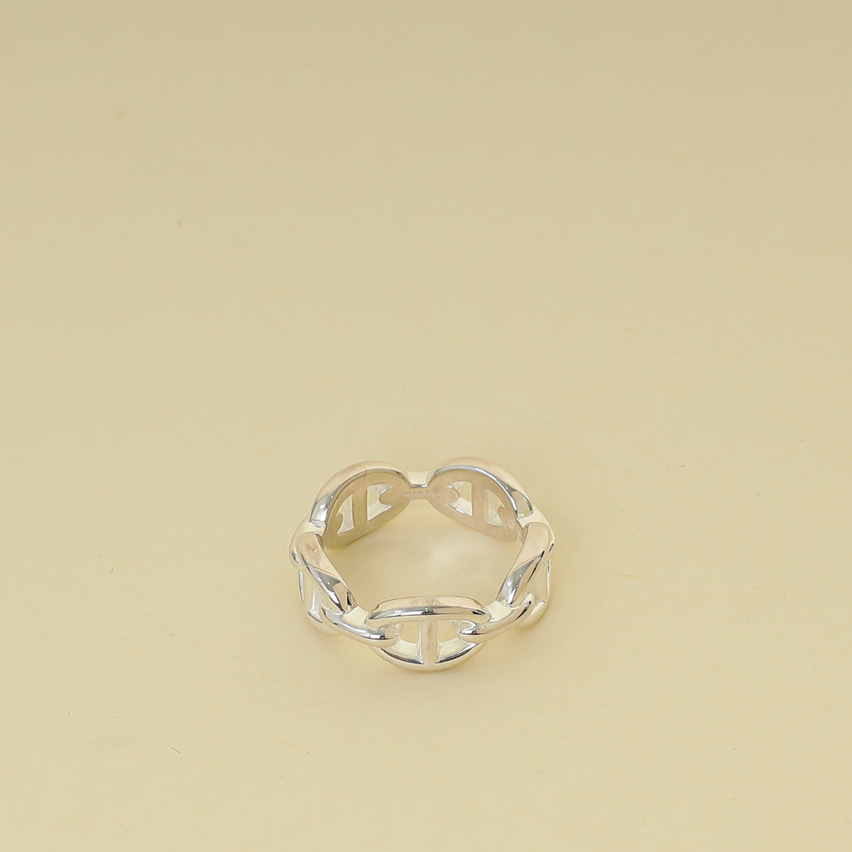 Hermes Silver Chaine d'ancre Enchainee Ring 55