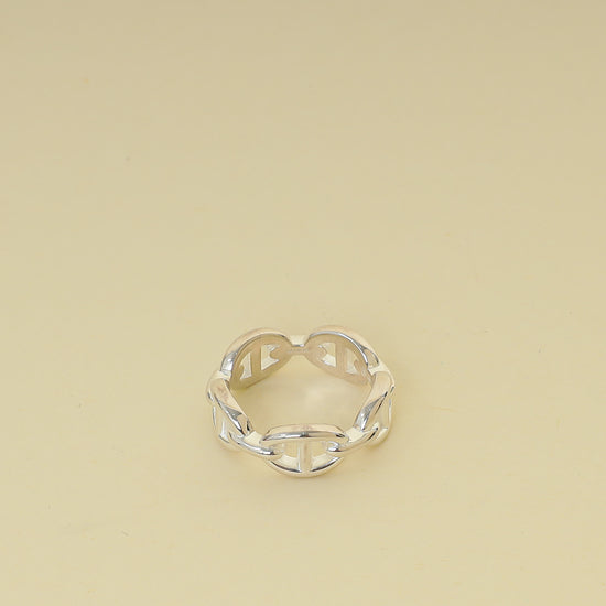 Hermes Silver Chaine d'ancre Enchainee Ring 55