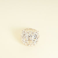 Hermes Sterling Silver Chaine D'ancre Multichaines Ring, Very Large Model 51