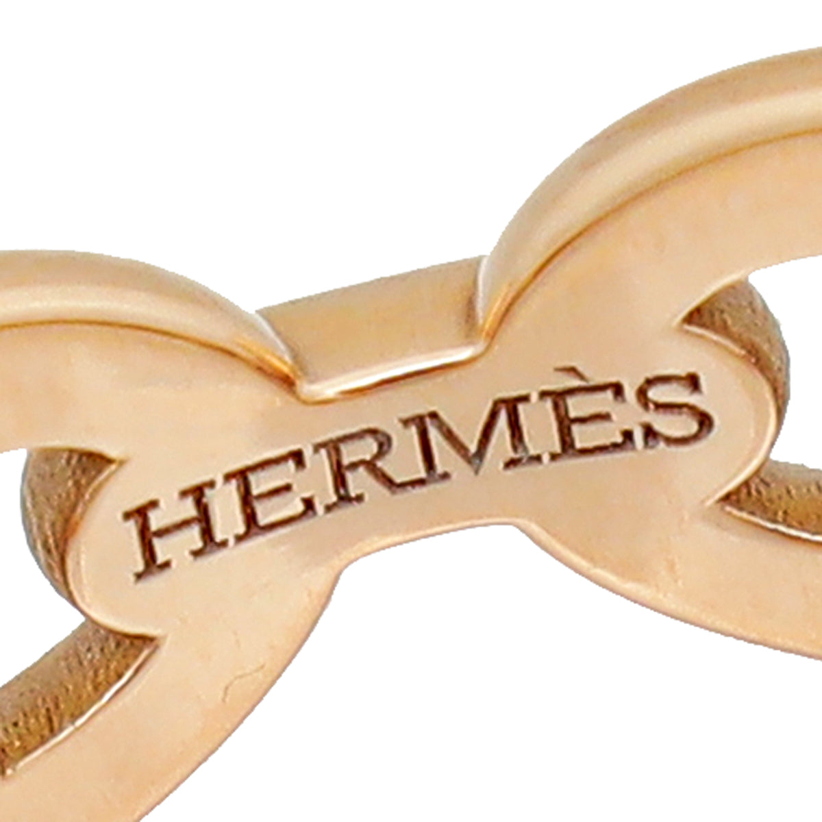 Hermes 18K Rose Gold Chaine D'ancre Enchainee Small Model Ring 52