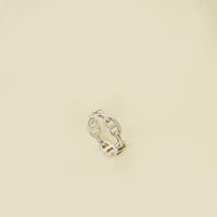 Hermes Sterling Silver Chaine D'ancre Enchainee Small Model Ring 58