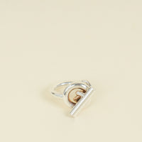 Hermes Sterling Silver Croisette Large Model Ring 53
