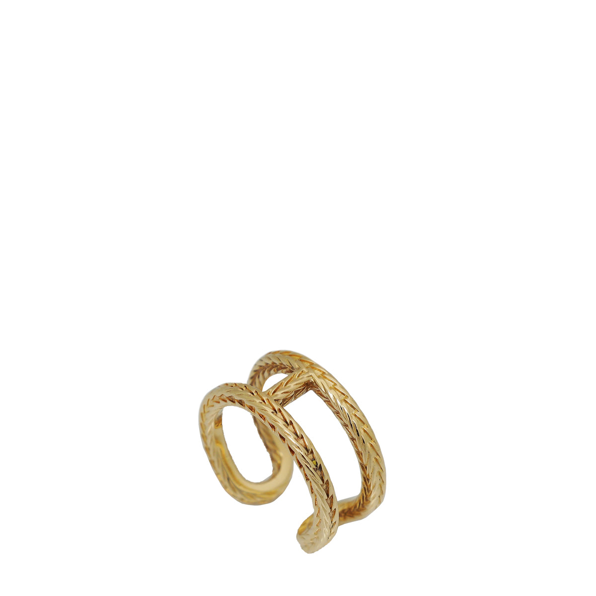 Hermes 18K Yellow Gold Chaine d'ancre Danae Small Model Ring 52