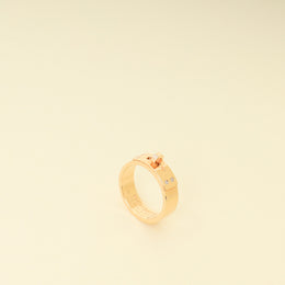 Hermes 18K Rose Gold Diamond Kelly Ring Small Model 49