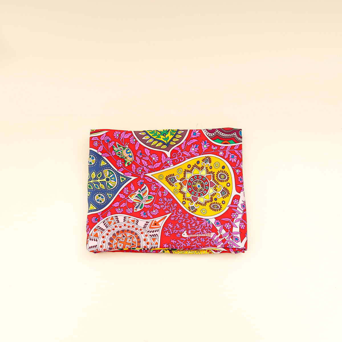 Hermes Rouge Multicolor L'arbre de Vie Shawl Scarf 90
