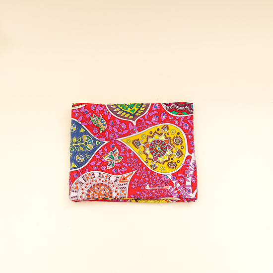 Hermes Rouge Multicolor L'arbre de Vie Shawl Scarf 90