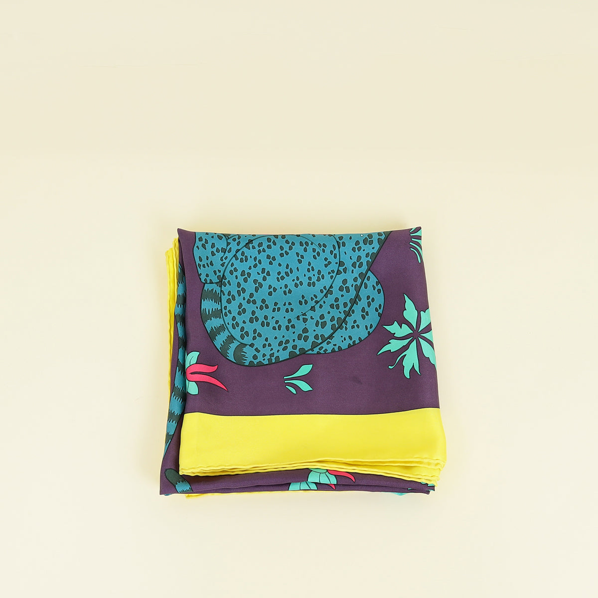 Hermes Multicolor Les Leopards by by Christiane Vauzelles Scarf