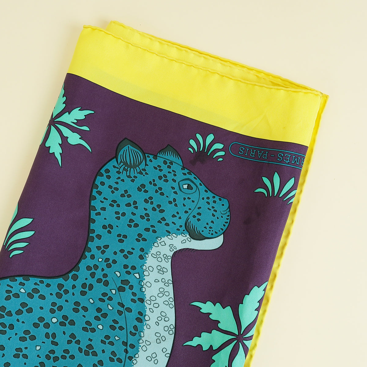 Hermes Multicolor Les Leopards by by Christiane Vauzelles Scarf