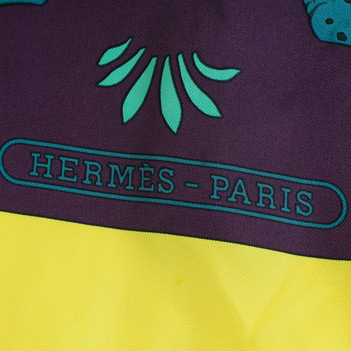 Hermes Multicolor Les Leopards by by Christiane Vauzelles Scarf