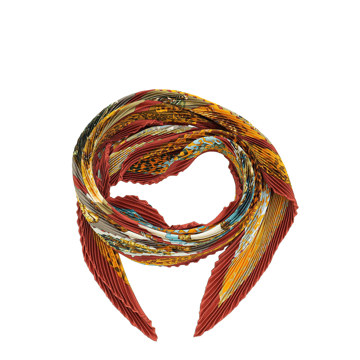 Hermes Multicolor Persona Plisse Silk Scarf-Hermes-THE CLOSET