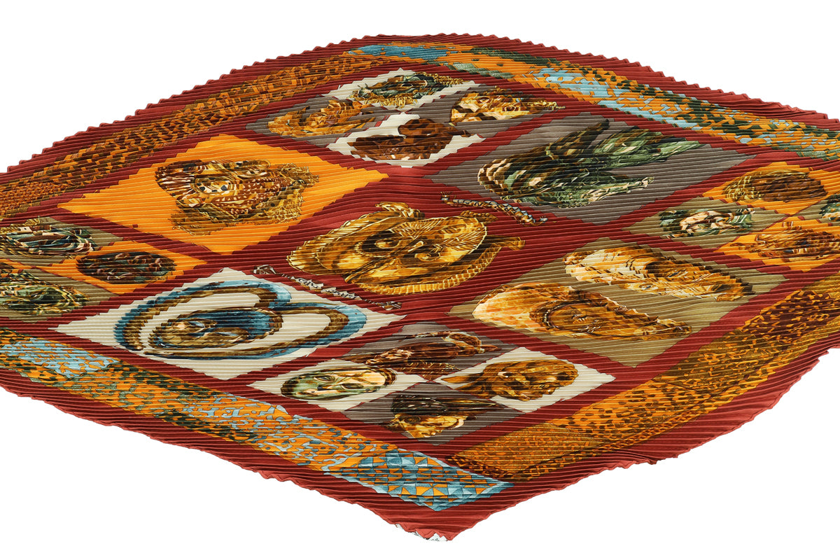 Hermes Multicolor Persona Plisse Silk Scarf-Hermes-THE CLOSET