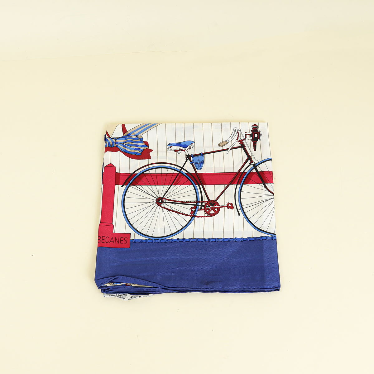 Hermes Multicolor Les Becanes by Hugo Grygkar Silk 90 Scarf