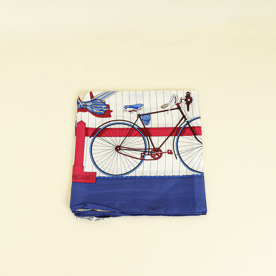 Hermes Multicolor Les Becanes by Hugo Grygkar Silk 90 Scarf