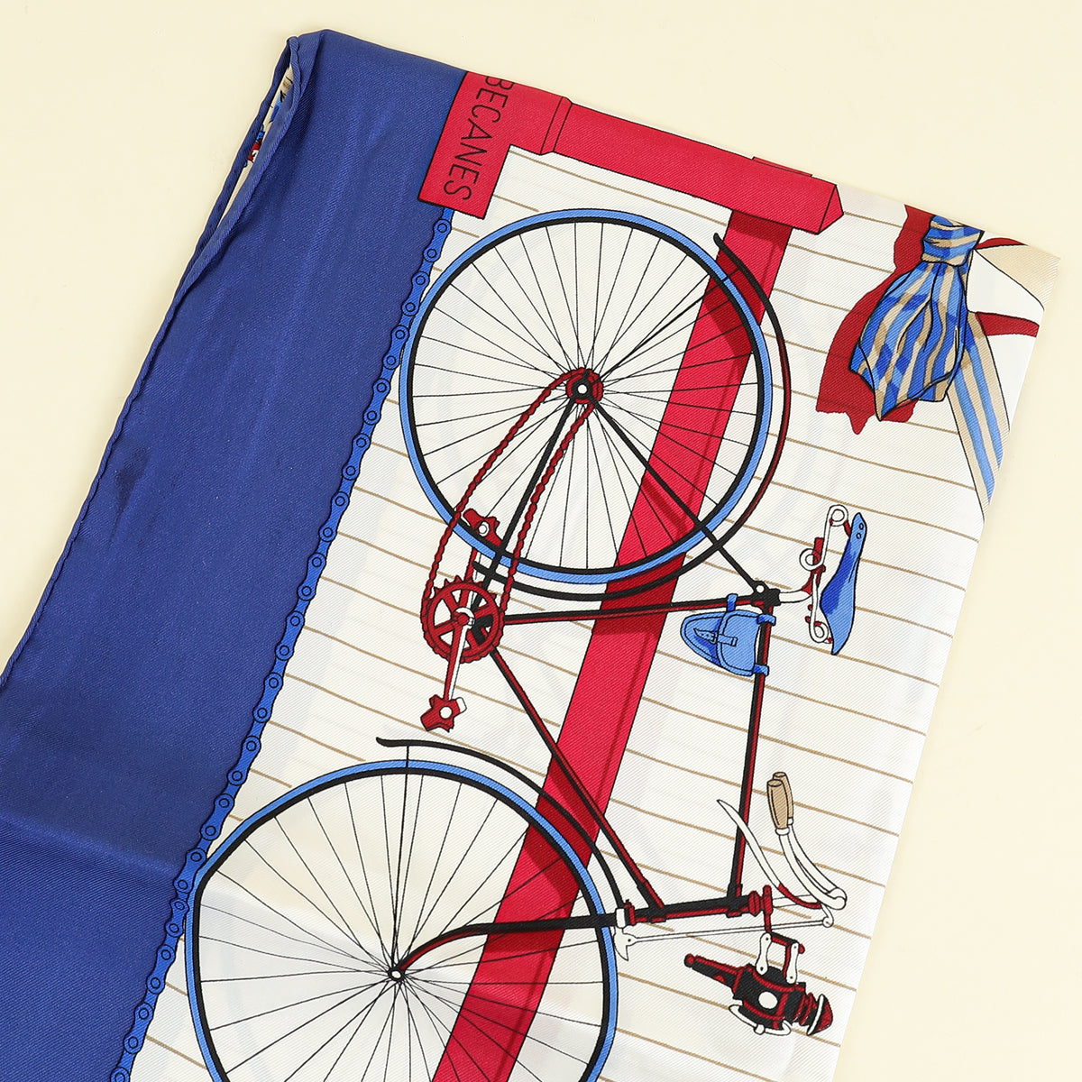 Hermes Multicolor Les Becanes by Hugo Grygkar Silk 90 Scarf