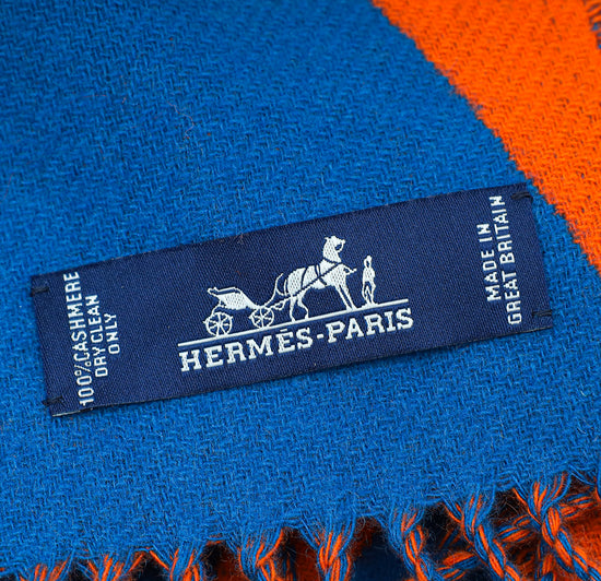 Hermes Bicolor Cashmere Fringe Scarf