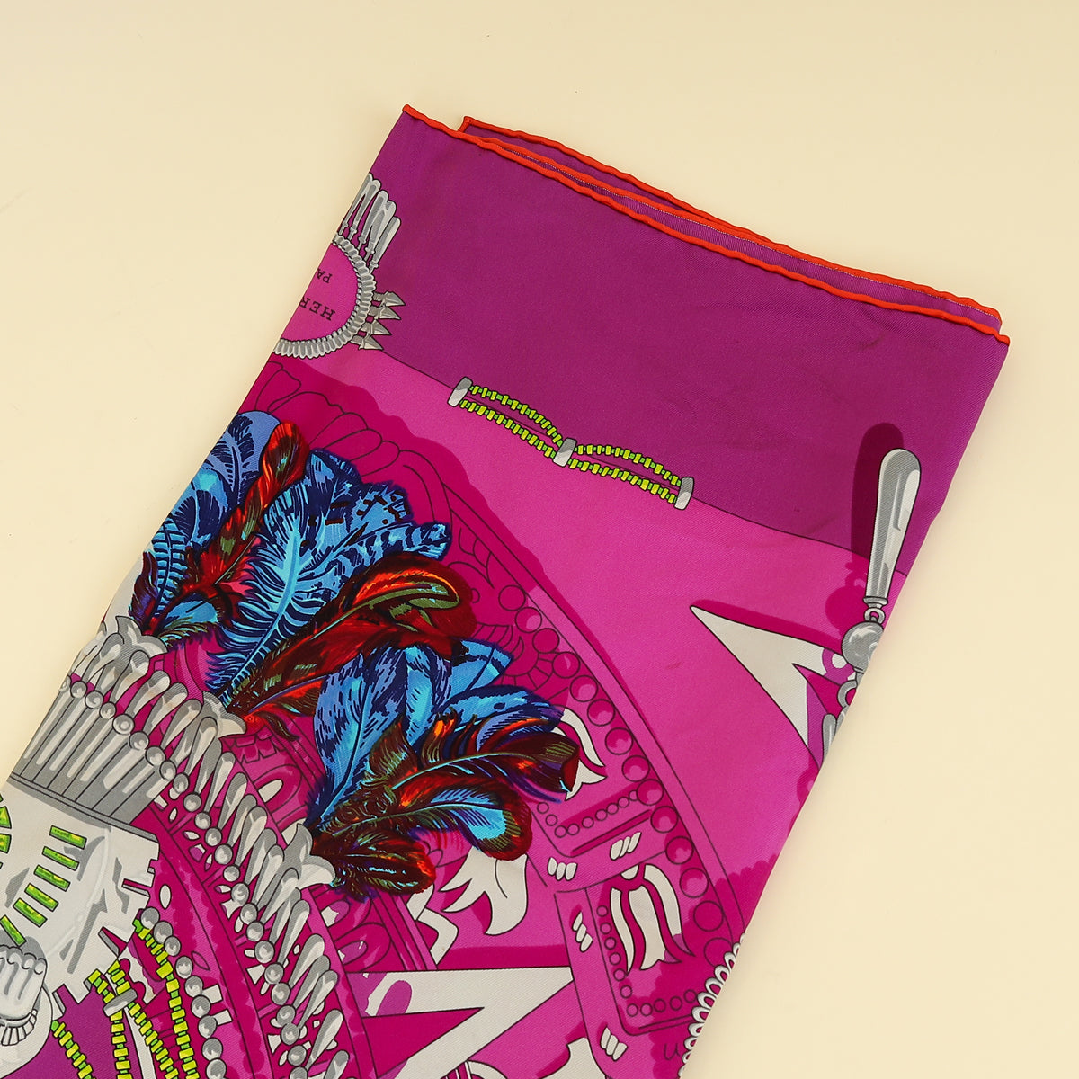 Hermes Purple Multicolor Mexique by Caty Latham Scarf 90-Hermes-THE CLOSET