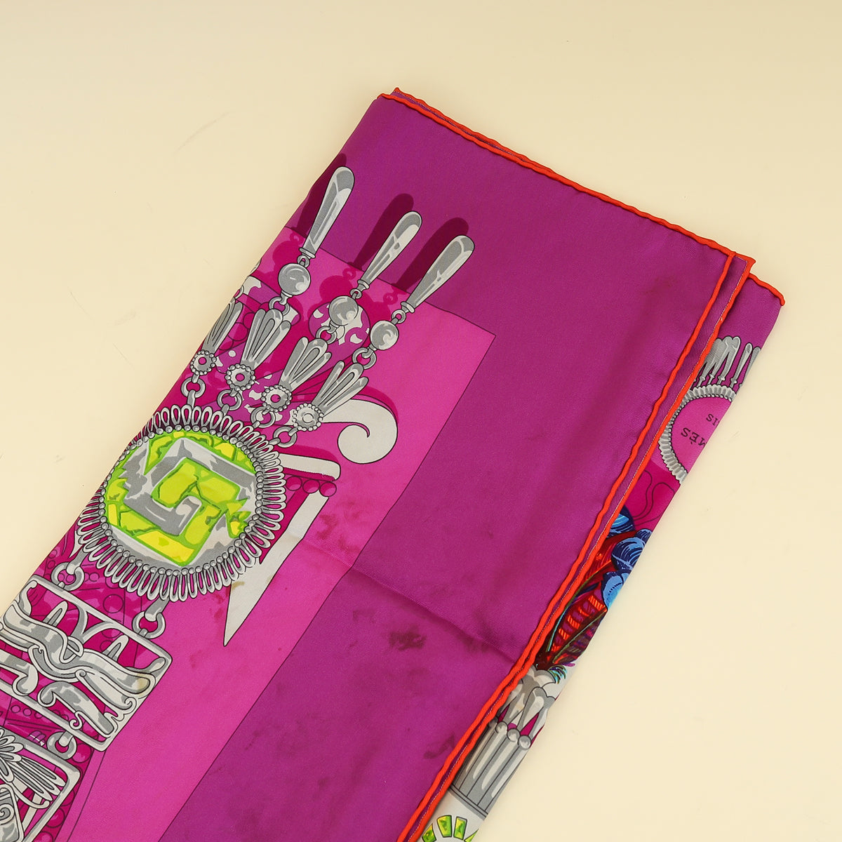 Hermes Purple Multicolor Mexique by Caty Latham Scarf 90-Hermes-THE CLOSET