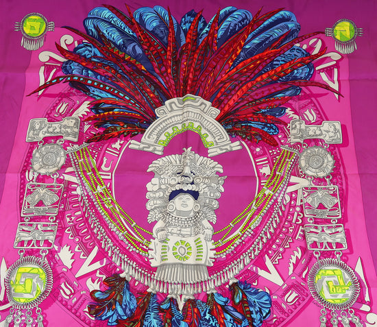 Hermes Purple Multicolor Mexique by Caty Latham Scarf 90-Hermes-THE CLOSET