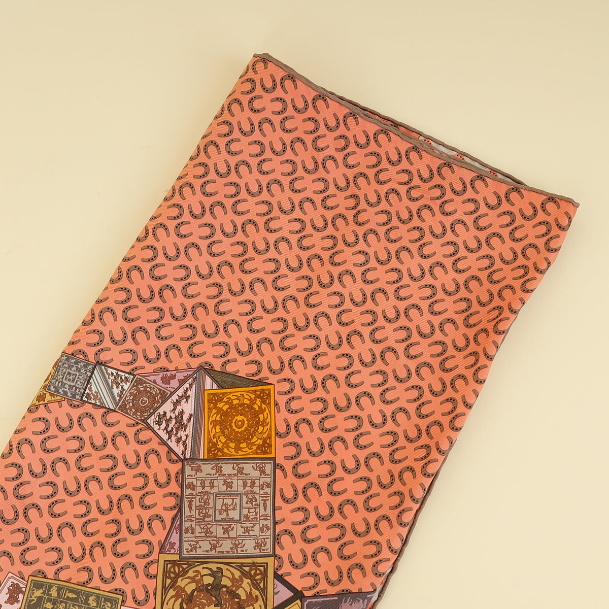 Hermes Rose Multicolor A Cheval Sur Mon Carre Scarf 90-Hermes-THE CLOSET