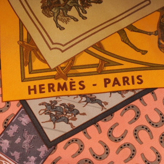 Hermes Rose Multicolor A Cheval Sur Mon Carre Scarf 90-Hermes-THE CLOSET