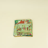 Hermes Vert Multicolor "La Maison Des Carres" Silk Scarf