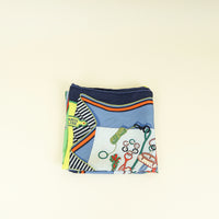 Hermes Bleu Multicolor "Bouquets Sellier" Silk Scarf