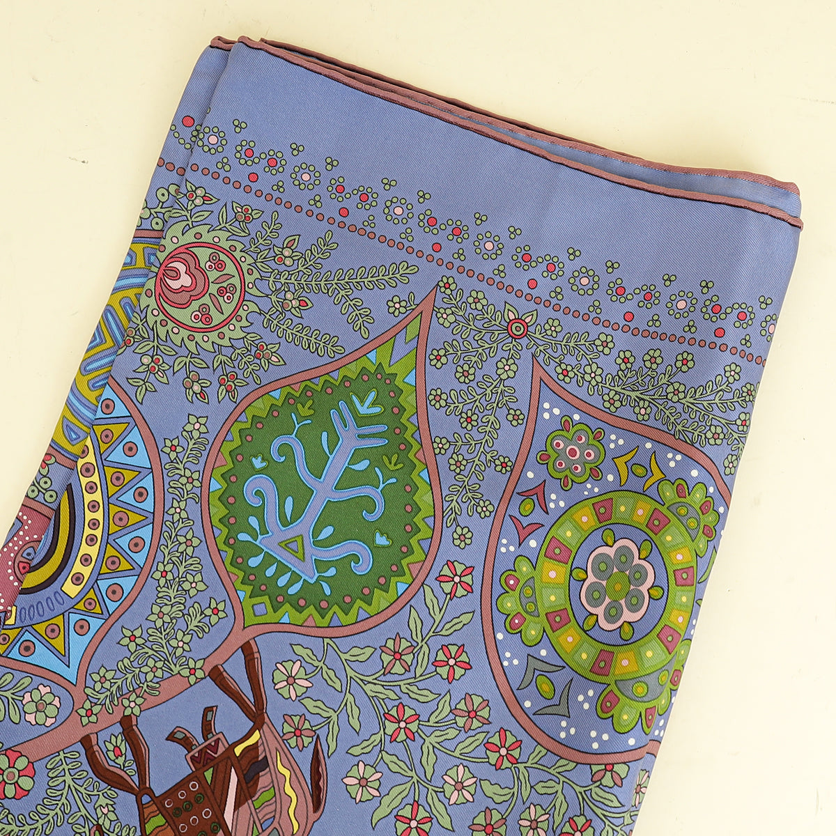 Hermes Multicolor Hermes L'Arbre De Vie Silk Scarf 90