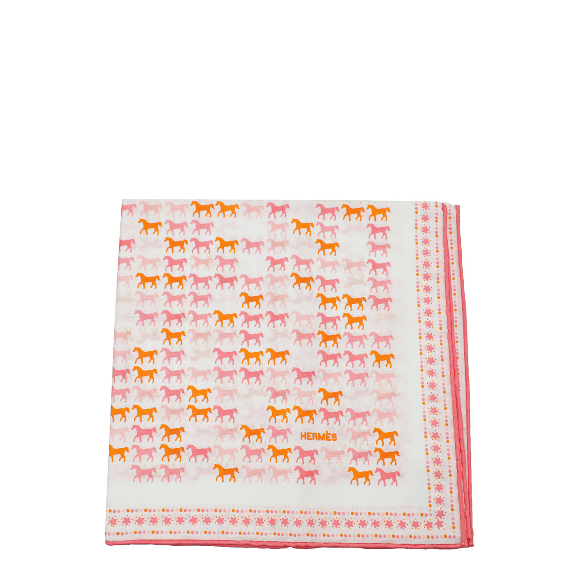 Hermes Rose Petale Band Caval Etoile Bandana Cotton 40-Hermes-THE CLOSET
