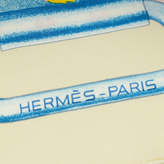 Hermes Tricolor Boucles Et Galons Du Tsar Print Wash Scarf
