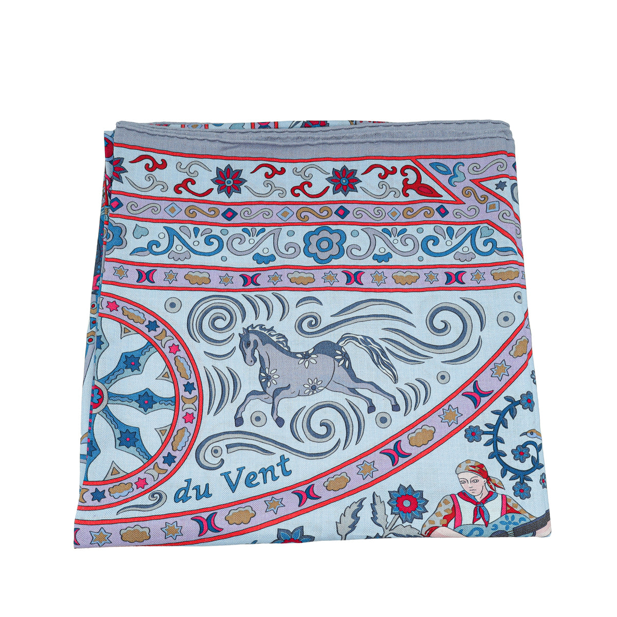 Hermes Bleu Ciel Parme Peuple du Vent Cashmere Silk Shawl-Hermes-THE CLOSET