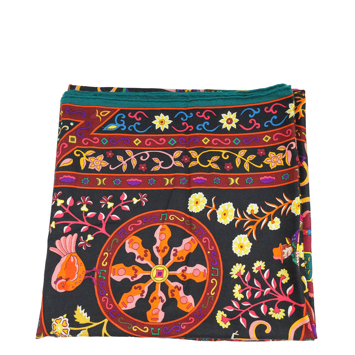 Hermes Tricolor Peuple du Vent Cashmere Silk Shawl-Hermes-THE CLOSET