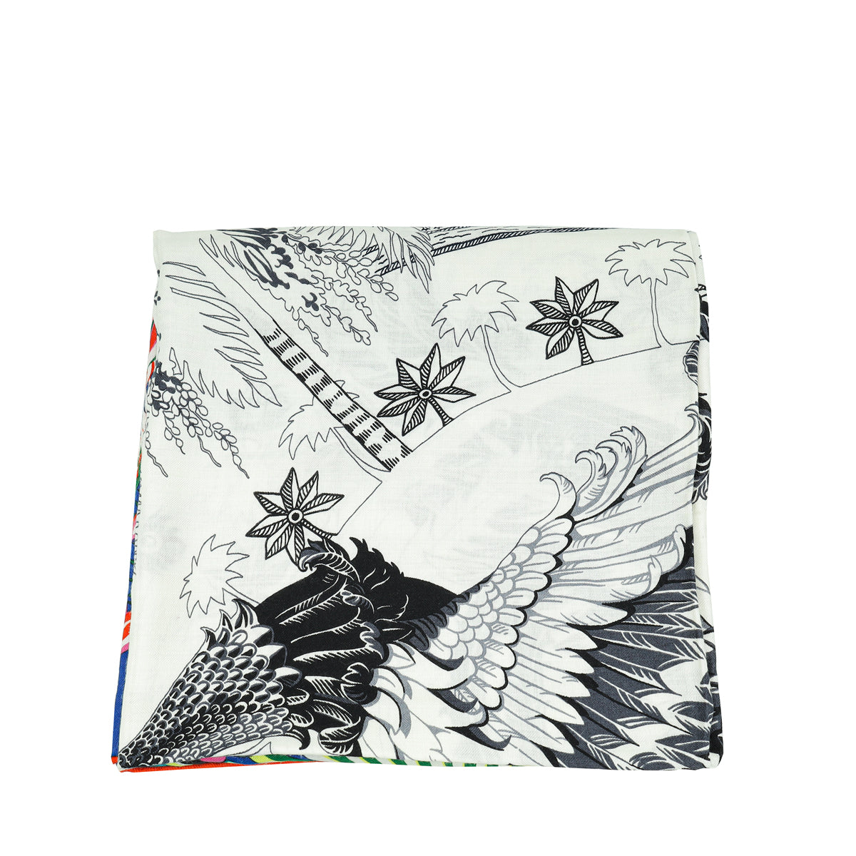 Hermes Tricolor Mythiques Phoenix Cashmere Silk Shawl-Hermes-THE CLOSET