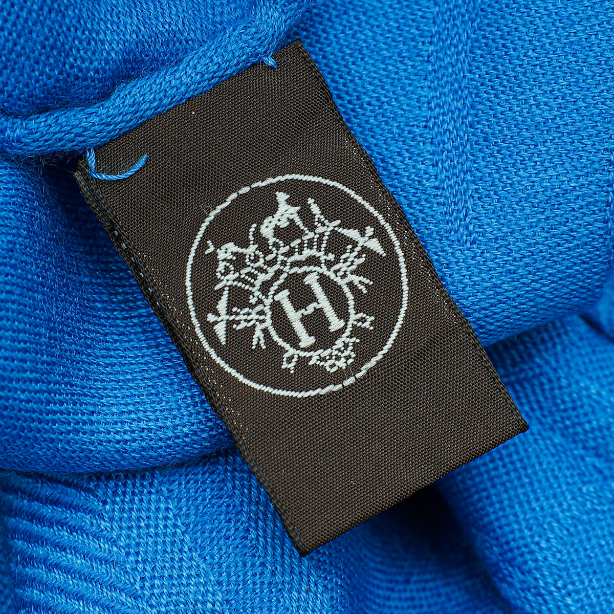 Hermes Bleu New Libris Cashmere Silk Shawl Stole