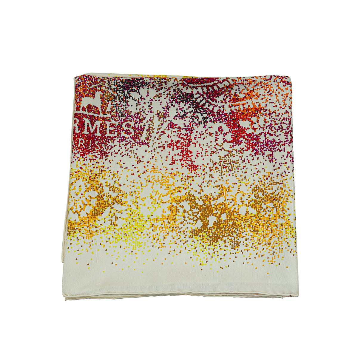 Hermes Cream Multicolor Indian Dust Silk Scarf 90-Hermes-THE CLOSET