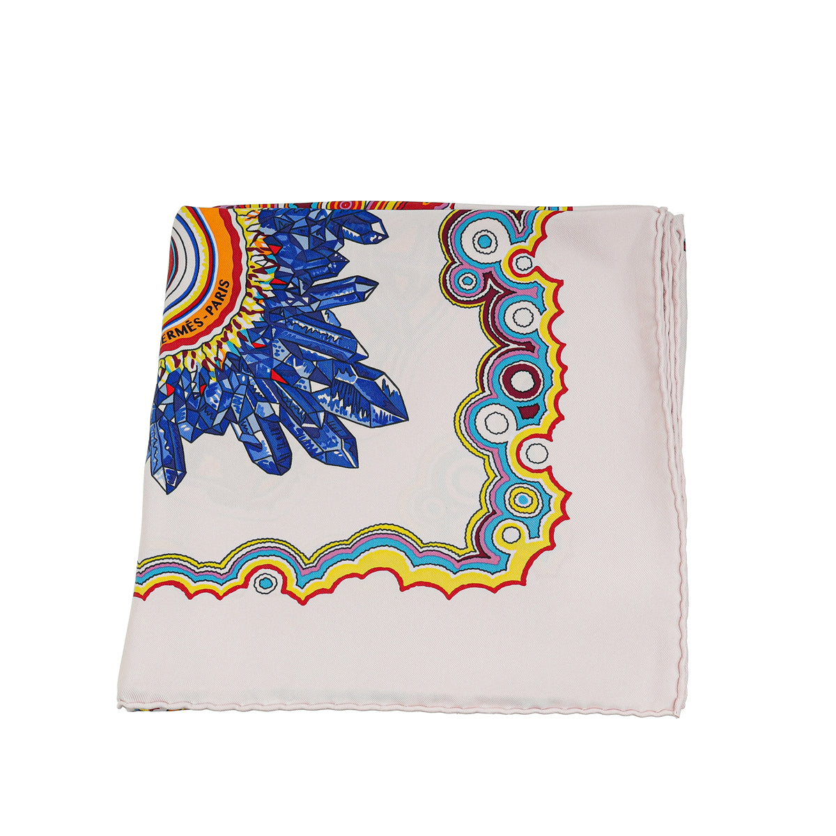 Hermes Multicolor Pierres Et Cristaux Silk Scarf 90