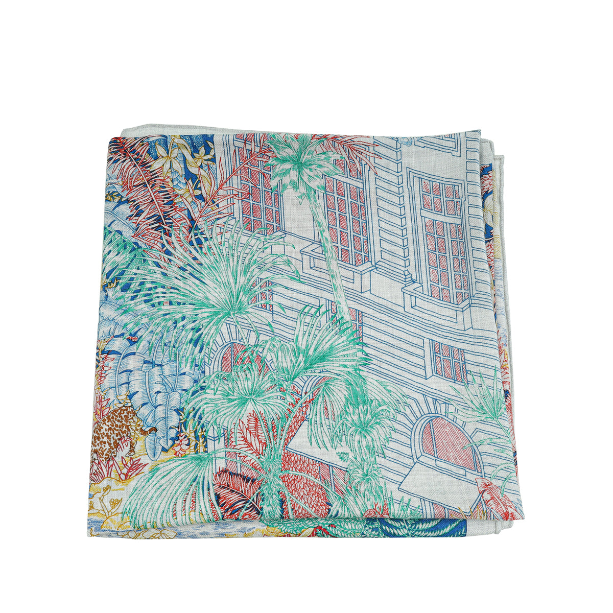 Hermes Gris Chine Rose Faubourg Tropical Cashmere Silk Shawl-Hermes-THE CLOSET