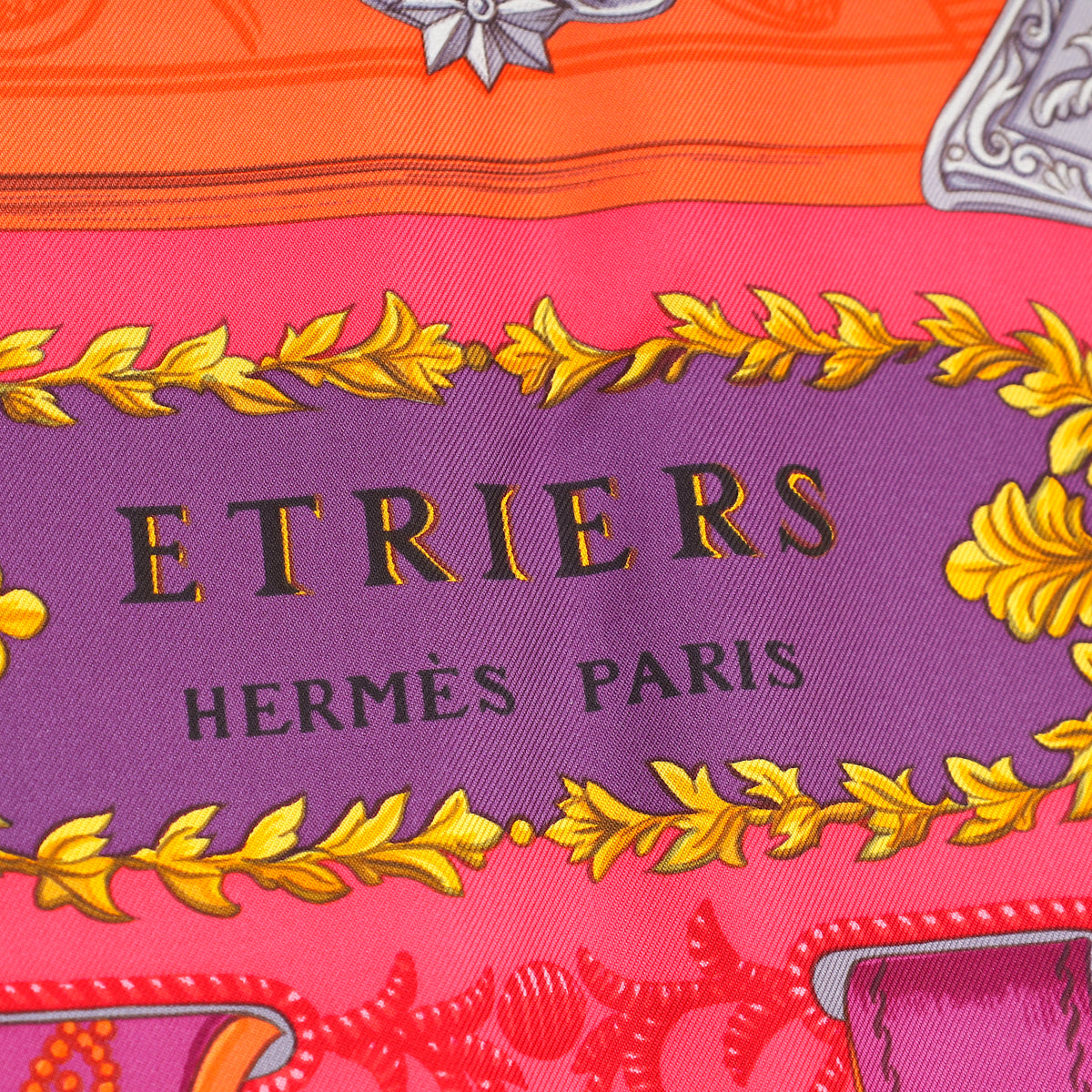 Hermes Fuchsia Multicolor Etriers Silk Scarf