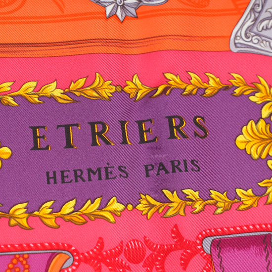 Hermes Fuchsia Multicolor Etriers Silk Scarf