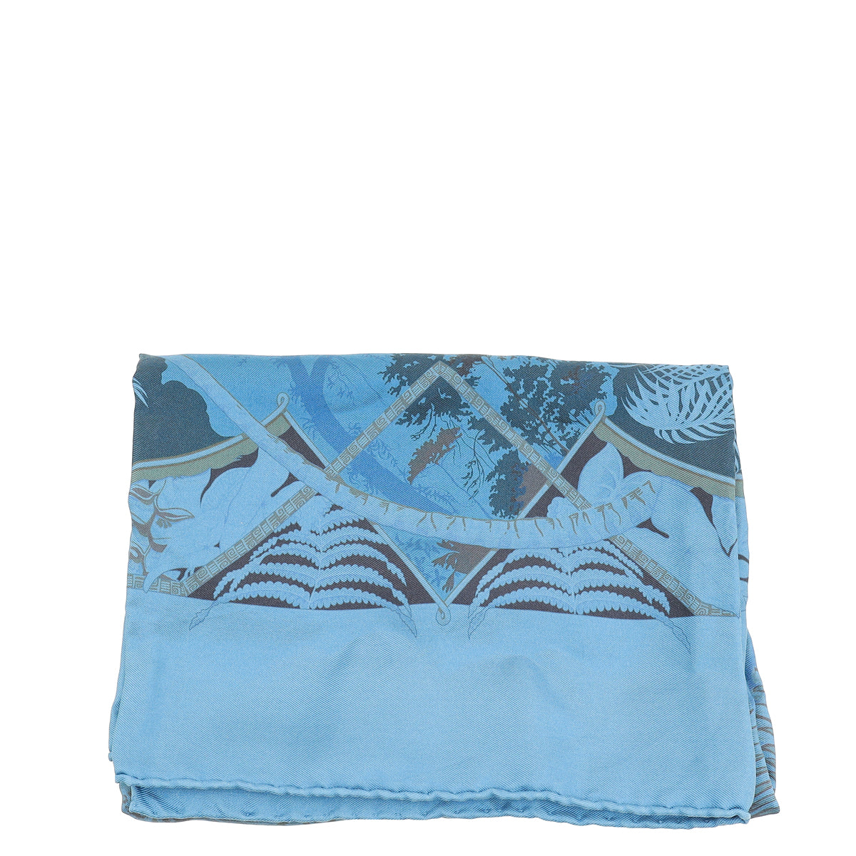 Hermes Bleu Jean Aloha Dip Dye Scarf 70