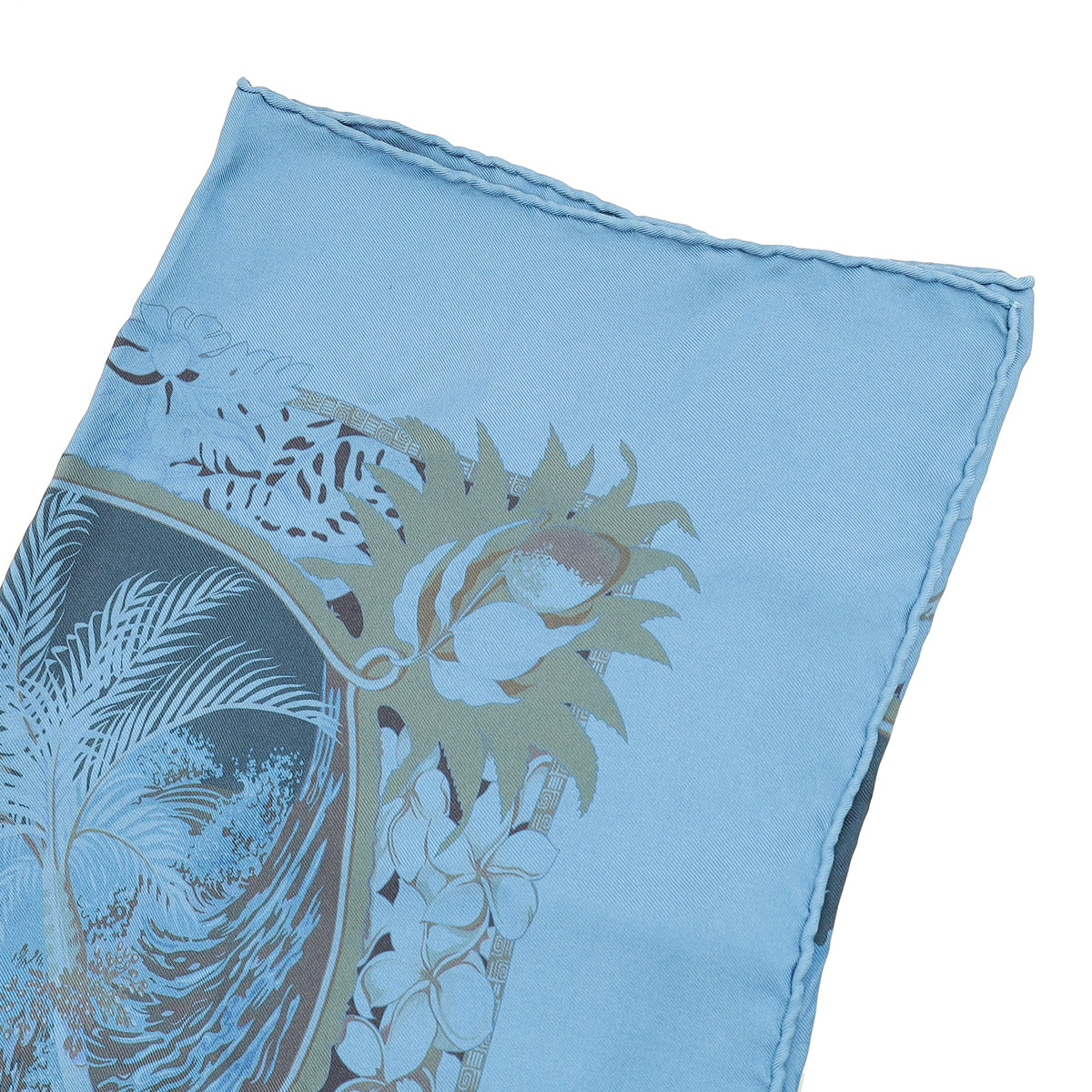 Hermes Bleu Jean Aloha Dip Dye Scarf 70