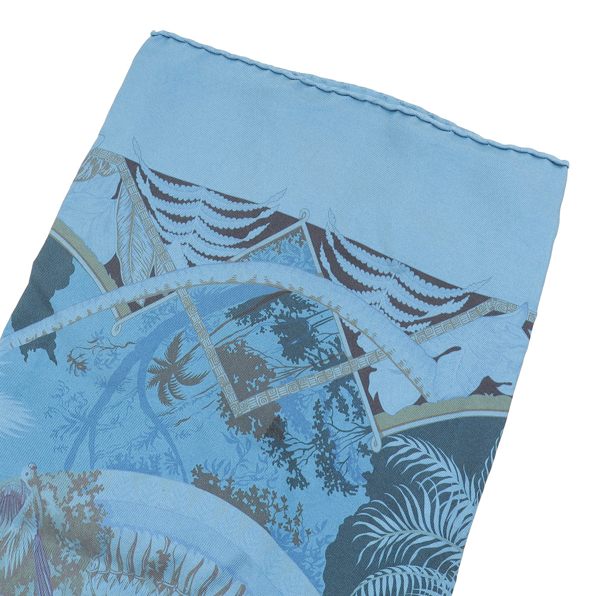 Hermes Bleu Jean Aloha Dip Dye Scarf 70