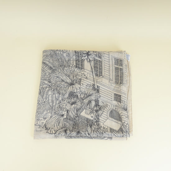 Hermes Bicolor Faubourg Tropical Shawl 140