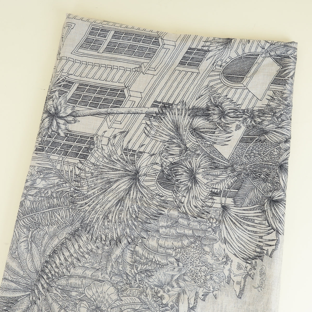 Hermes Bicolor Faubourg Tropical Shawl 140