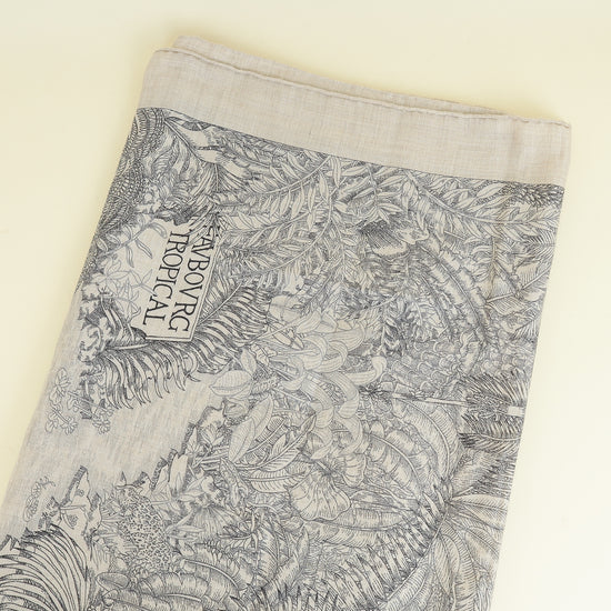 Hermes Bicolor Faubourg Tropical Shawl 140