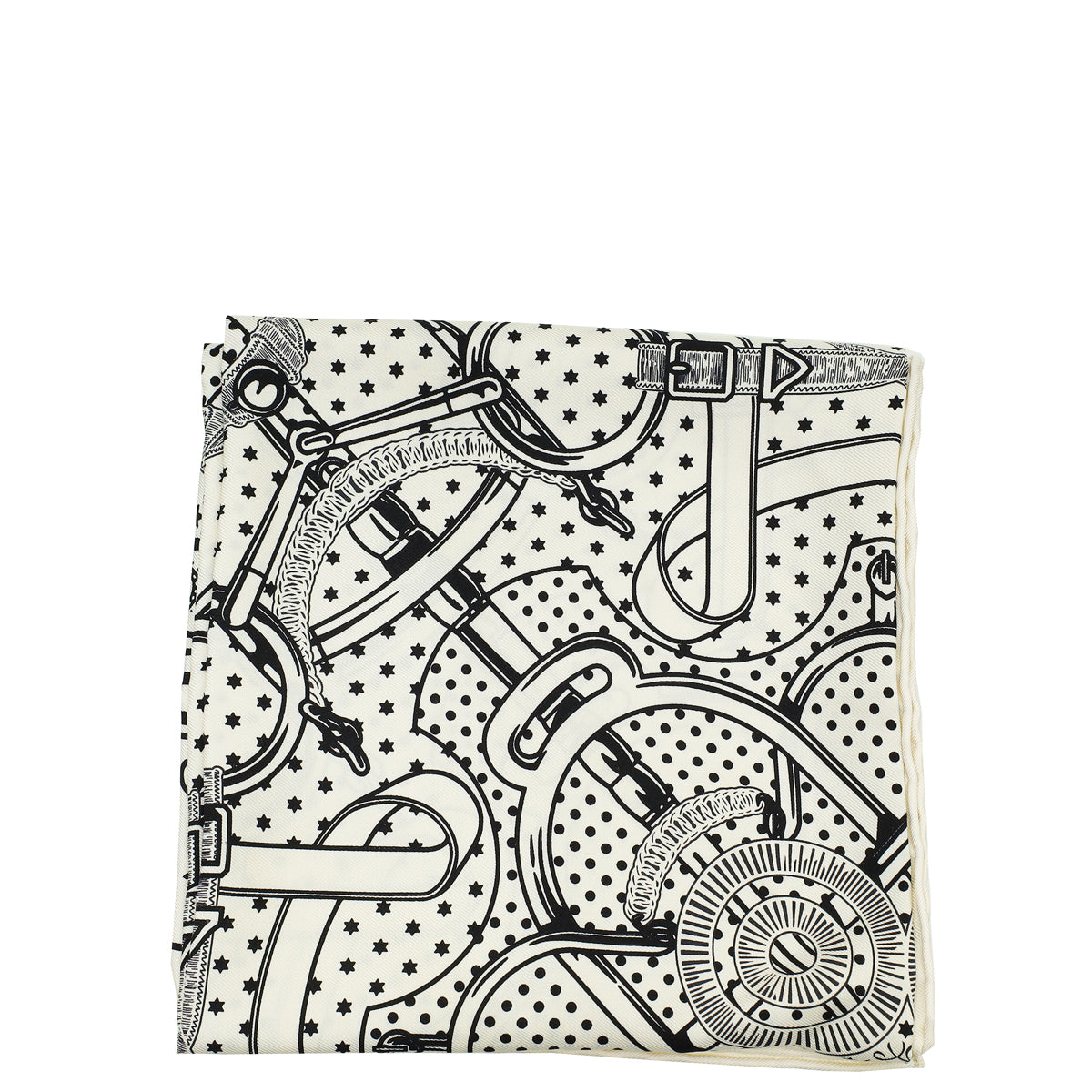 Hermes Bicolor Eperon D'Or Bandana Silk Scarf 70-Hermes-THE CLOSET